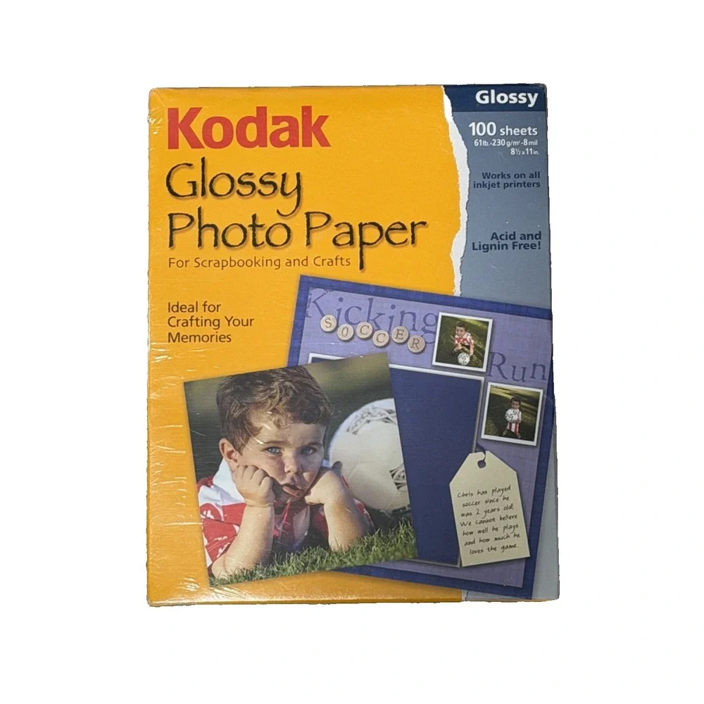 NEW Kodak Sealed 100 Sheets Picture Photo Printer‎ Paper 8.5 X 11 Glossy